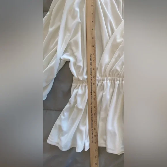🆕NWT Cherish Kimono Sleeves Front Wrap Peplum Top Ivory Size Small - Picture 6 of 9